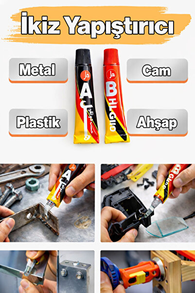 Badem10 Epoksi Güçlü İkiz Yapıştırıcı Süper Etkili Metal Plastik Ahşap Çok Am...