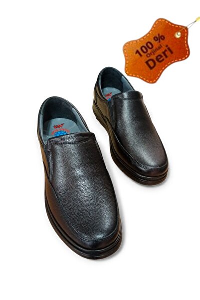 MAGIC SHOES حذاء رجالي من الداخل والخارج مصنوع من الجلد الطبيعي فائق الراحة ونعل طبي M موسمي أسود للاستخدام اليومي