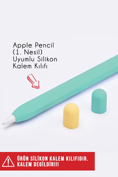 Nezih Case Apple Pencil (1.Nesil) Uyumlu Yumuşak Silikon Tam Kaplayan Kalem K...