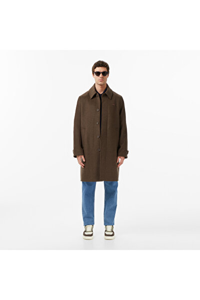Lacoste Erkek Regular Fit Yün Kahverengi Kaban