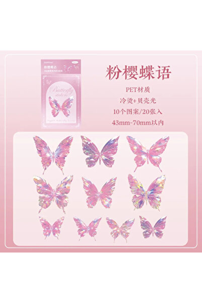 Choice3 4 ملصقات فراشات كريستالية من مادة PET، سلسلة ذهبية متقزحة، لتزيين دفا...