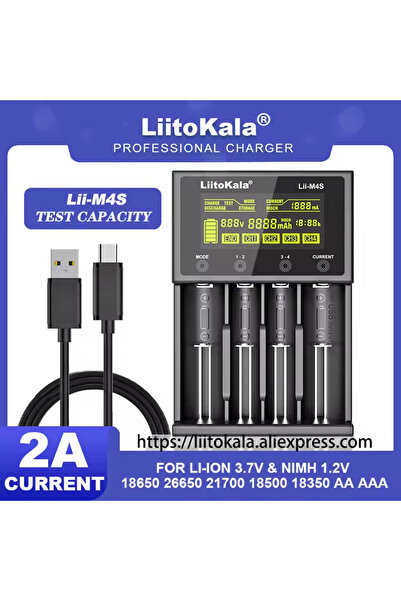 Choice4 Liitokala Lii-M4S شاحن LiitoKala Lii-M4 M4S 18650 شاشة الكريستال السا...