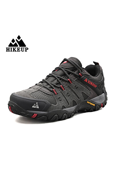 Choice 44 Grey HIKEUP Men's Hiking Shoes Suede Leather Outdoor Shoes Wear-res...