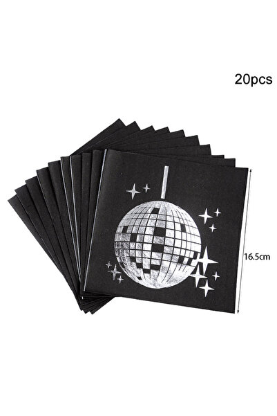 Choice ٢٠ منديل ورقي لحفلات الديسكو، أطباق وأكواب ورقية للاستخدام مرة واحدة، ...