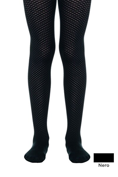 Conte Elegant Șosete groase pentru copii cu model cu buline, Tina 50 Den - Nero, 158-164