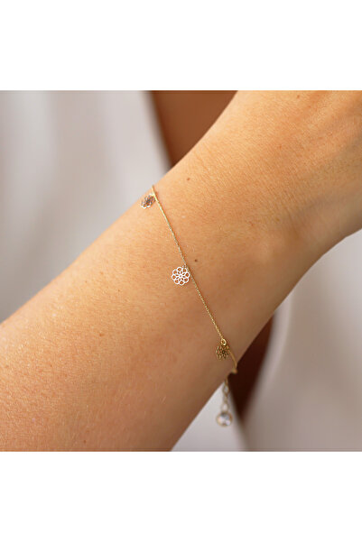 Glorria Altın Çiçek Bileklik