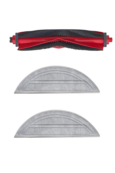 ROPALDE Roborock S8 Pro Robot Vacuum Cleaner Compatible 1Pcs Main Brush, 2Pcs Mop Cloth - 3 Pieces- Spare Parts Set