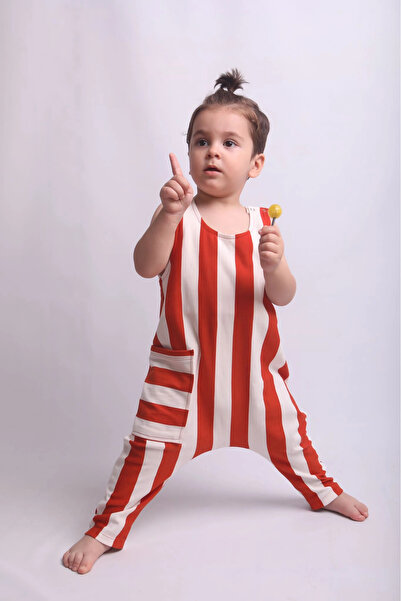 Orca Kids Fashion Unısex 2-8 Yaş Şalvar Model Tulum Kiremit