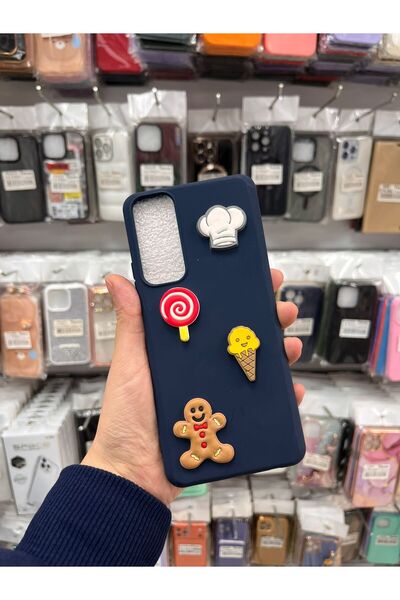 TECNOTREND Huawei P Smart 2021 Uyumlu Emojili Silikon Kapak - Lacivert