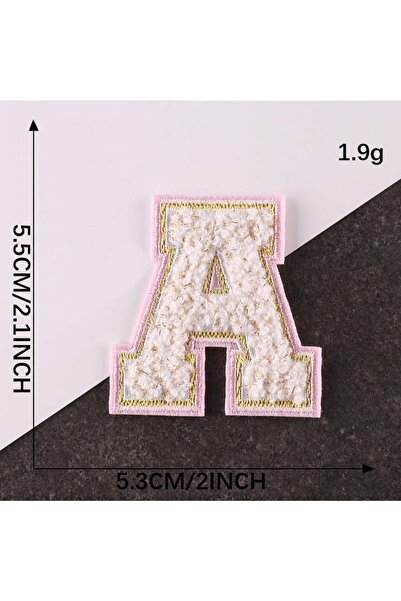 Choice6 شارات مطرزة من قماش الشنيل الأبيض، حروف الأبجدية الإنجليزية من الألف ...