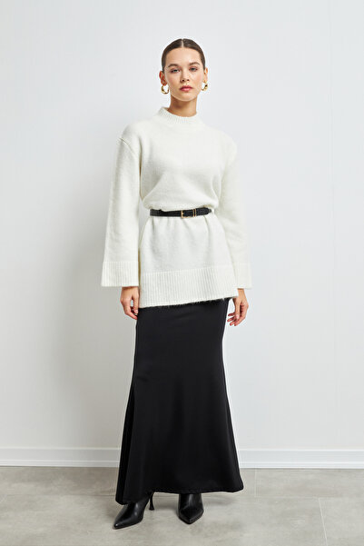 Yefrastore Women's Sweater Turtleneck Soft Textured Basic White