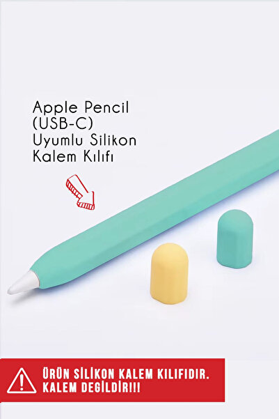 Nezih Case Apple Pencil (USB-C) Uyumlu Yumuşak Silikon Tam Kaplayan Kalem Kılıfı