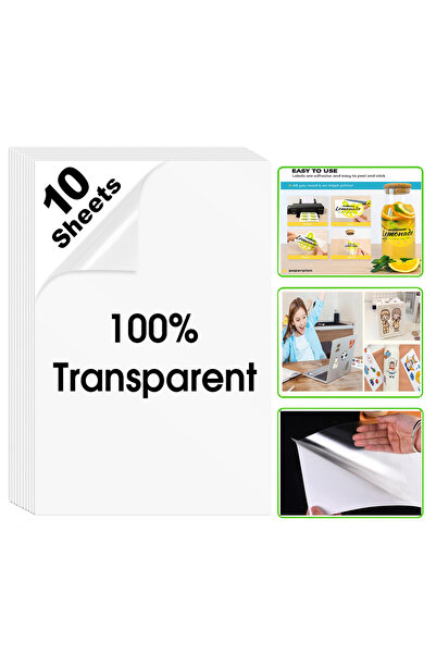Choice4 Transparent 10 Sheets Transparent/Translucent Waterproof Vinyl Sticke...