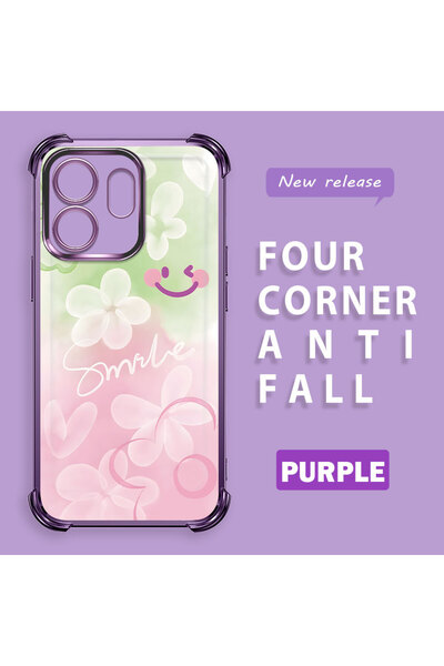 ucuc حافظة هاتف واقية من السيليكون الشفاف على شكل زهرة ملونة متوافقة مع هاتف ...