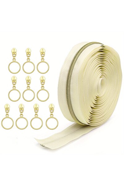 choice2 سحاب بيج 080 بطول 4.5 متر + 10 رؤوس سحاب، 5 سحابات ملونة، مع 10 رؤوس ...