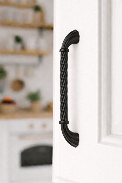 BERFİNO 5 قطع 548/192/16 مقبض ملتوي أسود غير لامع |   مسافة بين المحاور 192 م...