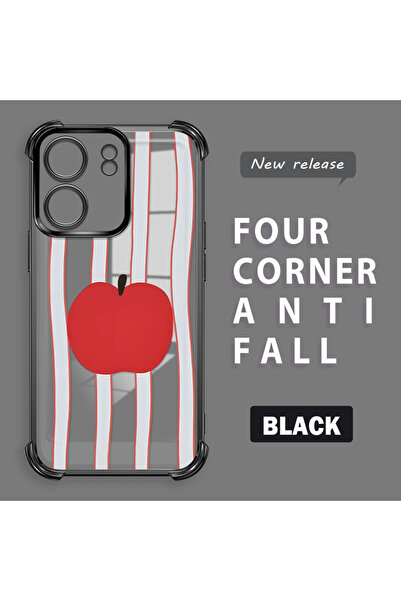 ucuc جراب هاتف شفاف من السيليكون متوافق مع هاتف Xiaomi Poco C65 بلون التفاح ا...