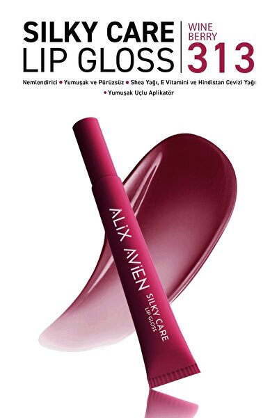 Alix Avien Dolgun Gürünüm ve Nemlendirici Etkili Dudak Parlatıcısı - Silky Care Lipgloss 313 Wire Berry