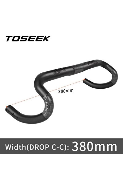 Choice 380mm TOSEEK Full Carbon Fiber Handlebar 380/400/420/440mm Bent Bar Bl...