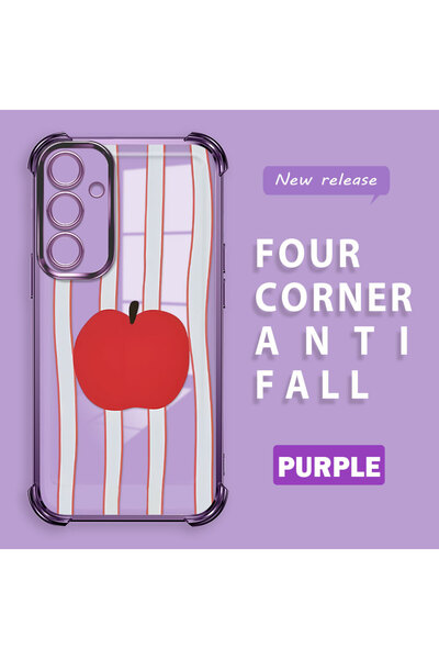 ucuc جراب هاتف سامسونج جالاكسي A35 متوافق مع حماية سيليكون شفافة بلون التفاح ...