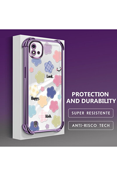 ucuc حافظة هاتف واقية من السيليكون الشفاف بنمط الزهور المحظوظة المتوافقة مع ه...