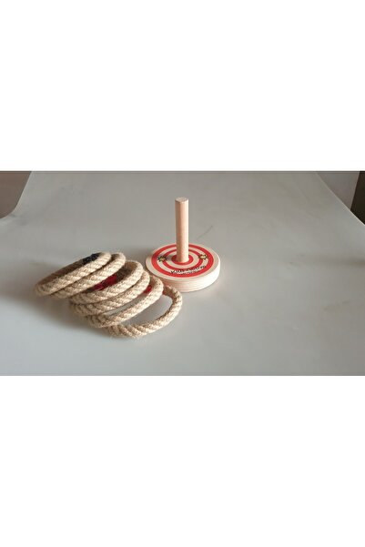 assa spor Yuvarlak Halka Atma Tekli Ahşap Oyuncak