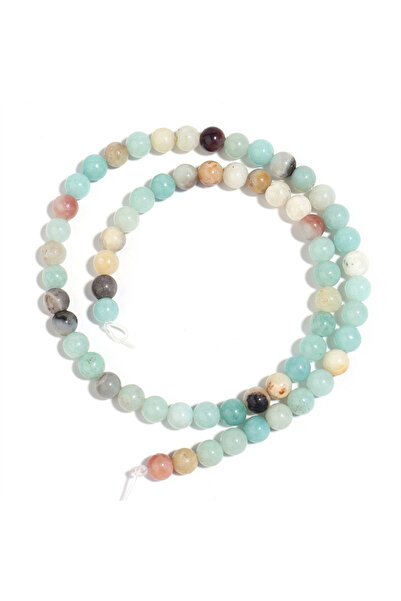 Choice1 6mm approx 62pcs Natura Stone Smooth Mixed Amazonite Round Beads for ...