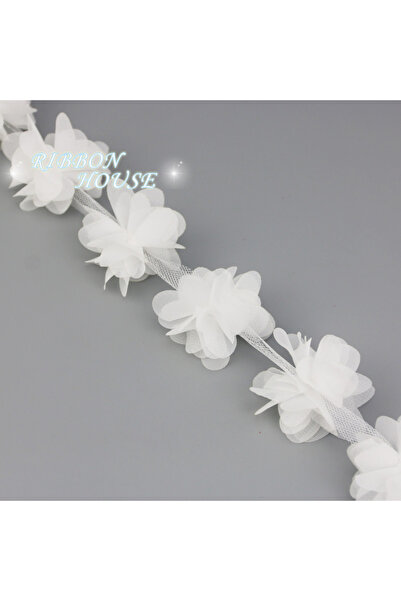 Choice7 L WHITE (60 pieces/lot) pink petal Chiffon lace fabric Webbing Decora...