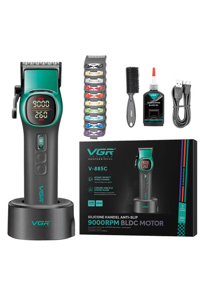 VGR V-885C Salon Barber Bldc Motor 9000rpm Rechargeable Professional Hair Clipper for Men