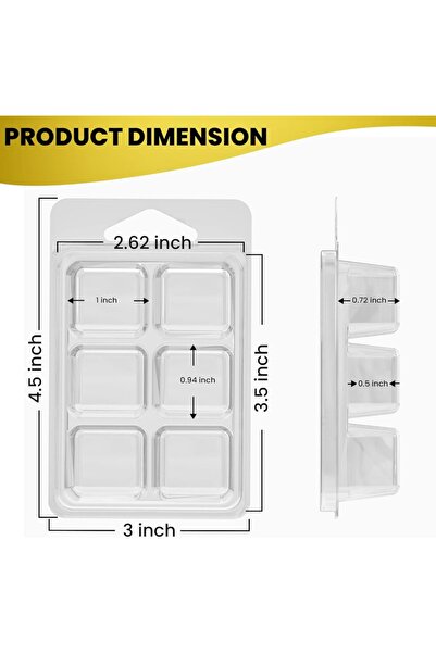 Choice3 عبوات شمع معطر مربعة الشكل - 50 قطعة (25/50 عبوة) مع 6 تجاويف بلاستيك...