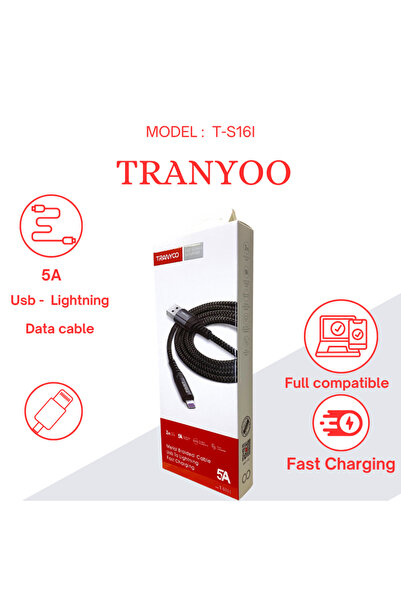 TRANYOO كابل شحن سريع بطول 2 متر - USB - آيفون