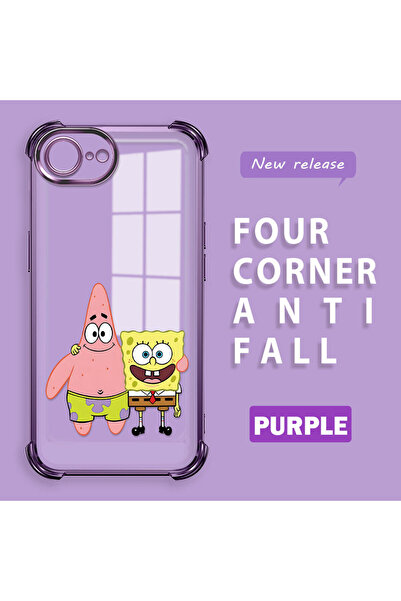 ucuc غطاء حماية شفاف من السيليكون متوافق مع آيفون 16e بتصميم سبونج بوب السعيد...