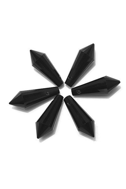 Choice14 black 20Pcs/Lot 8x20mm Long Bicone Shape Glass Drop Beads Crystal Te...