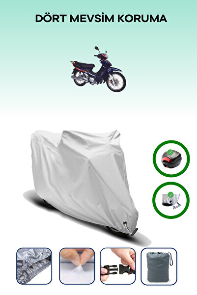Breen Gray Rear Bag and Lock Compatible Mondial 110 Kf Compatible Engine Tarp...