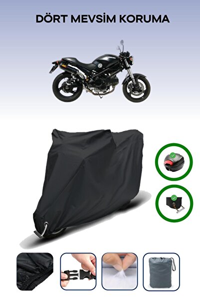 Breen Black Rear Bag and Lock Compatible Ducati Monster 695 Compatible Motorc...