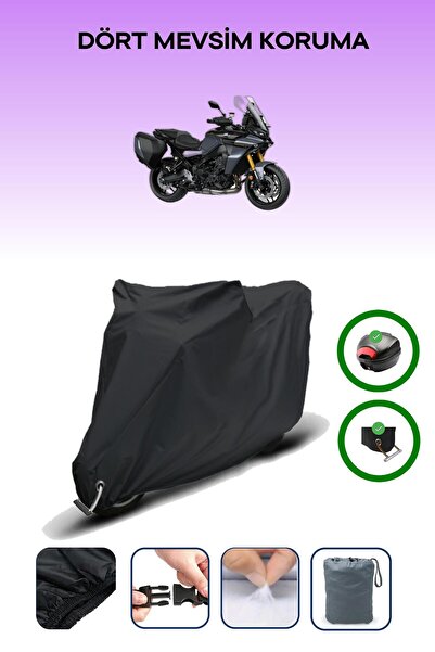 Breen Black Rear Bag and Lock Compatible Yamaha Tracer 9 Gt+ Compatible Motor...