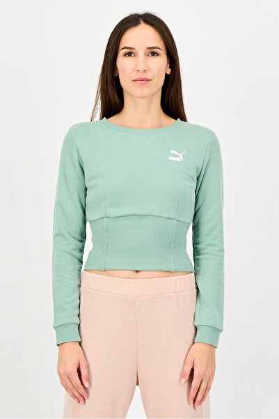 Puma Women Sportswear Fit Long Sleeve Outdoor Sweatshirt, Mint Green