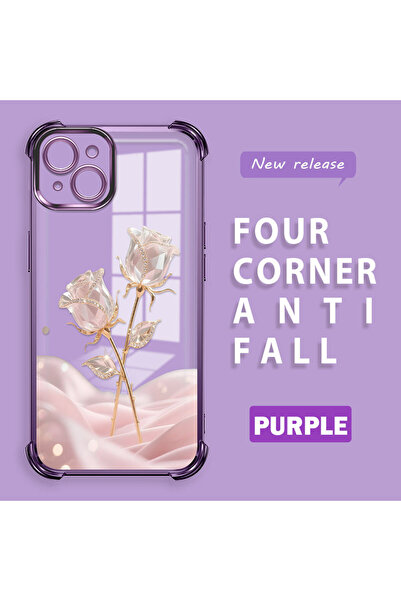 ucuc حافظة حماية من السيليكون الشفاف باللون الوردي الرومانسي المتوافقة مع هات...