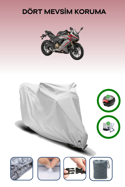 Breen حقيبة خلفية رمادية اللون ومتوافقة مع قماش المحرك المتوافق مع RKS SRK250 RR