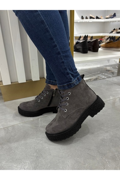 Ale Ayakkabı İzmir Kadın Füme Fermuarlı Bot Ayakkabı