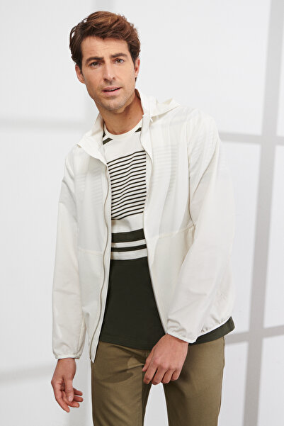 ALTINYILDIZ CLASSICS Ecru Standard Fit Regular Cut Hooded Coat