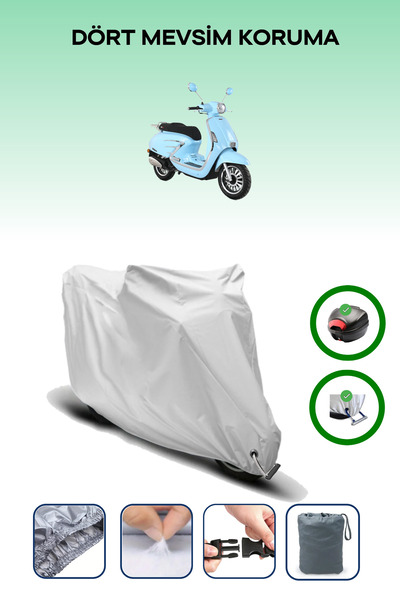 Breen Gray Rear Bag and Lock Compatible Rks Bitter 125 Compatible Motorcycle ...