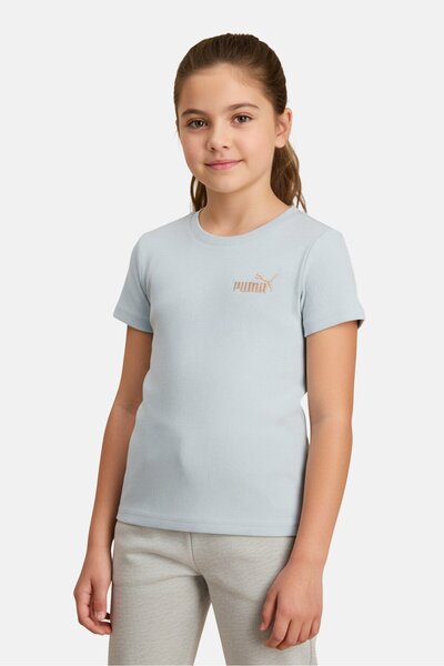 Puma Kids Girl Crew Neck Short Sleeve Outdoor Top, Ice Blue