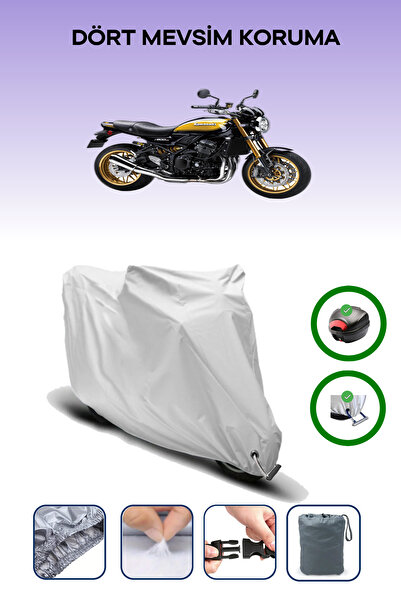 Breen Gray Tail Bag and Lock Compatible Kawasaki Z 900 Rs Compatible Motor Tarpaulin