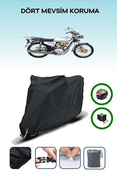 Breen Black Rear Bag and Lock Compatible Kuba Cheetah 125R Max Compatible Mot...
