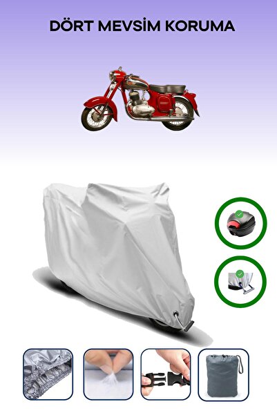 Breen Gray Rear Bag and Lock Compatible Jawa Cz 250 Compatible Motorcycle Tar...