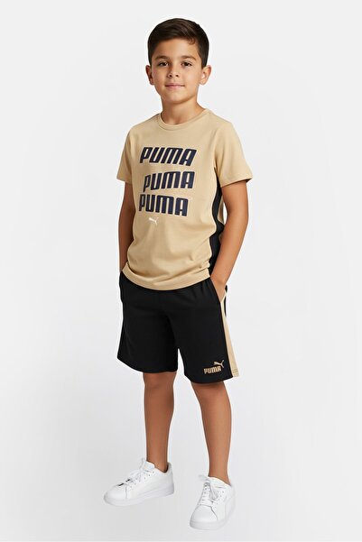 Puma Kids Boy 2 Pcs Sportswear Fit Top And Bottom Outdoor Set, Multicolor