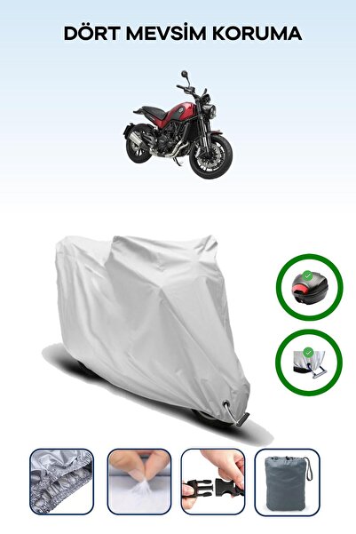 Breen Gray Rear Bag and Lock Compatible Benelli Leoncino 250 Compatible Motor...