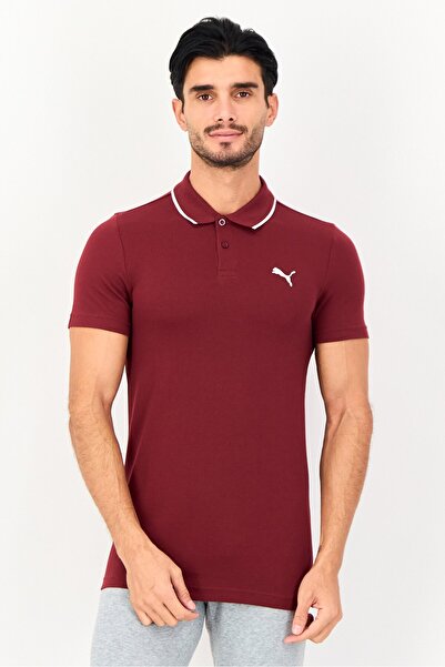 Puma Men Slim Fit Short Sleeve Outdoor Polo Shirt, Maroon