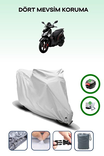 Breen Gray Rear Bag and Lock Compatible Sym Hd2 200I Evo Compatible Motorcycl...